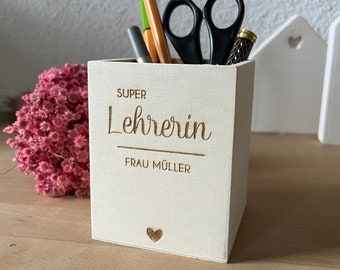 Stiftehalter I Stiftebox I Stifteaufbewahrung als Geschnk für Lehrer I Erzieher I Tagesmutter I Trainer I HebammeI Abschiedsgeschenk I Danke