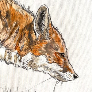 Stalking Red Fox Painting / Original Fox Painting / Mothers Day Gift / animal art/ wildlife art / wall decor / home decor / woodland
