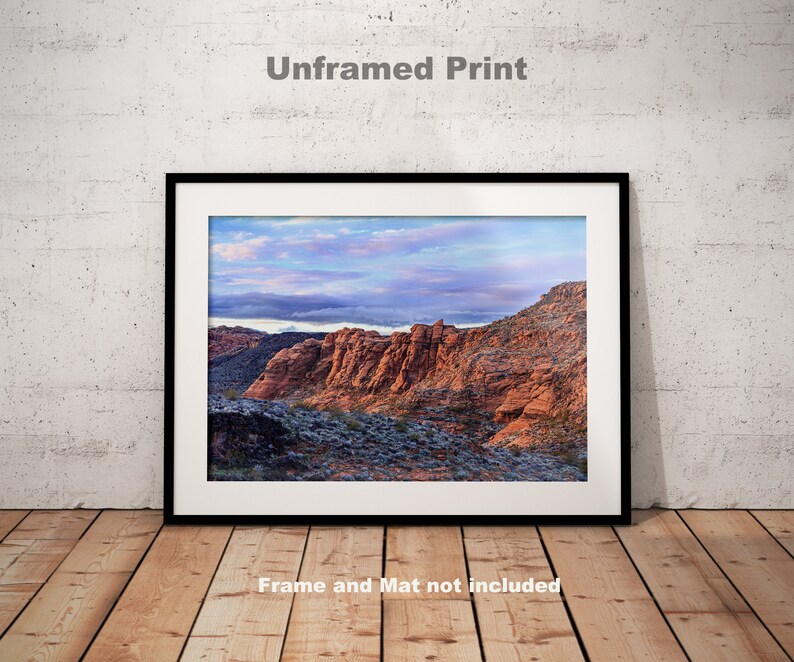 Desert Sunset image at Red Cliffs Recreation Area Utah Print Wall Art Cabin Decor Desert Landscape Southwest Photography Wall Art Print