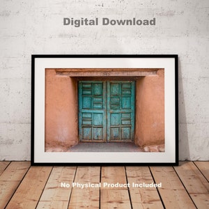 Digital Download Green Adobe Entrance Doorway Printable Artwork