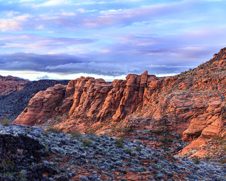 Desert Sunset image at Red Cliffs Recreation Area Utah Print Wall Art Cabin Decor Desert Landscape Southwest Photography Wall Art Print