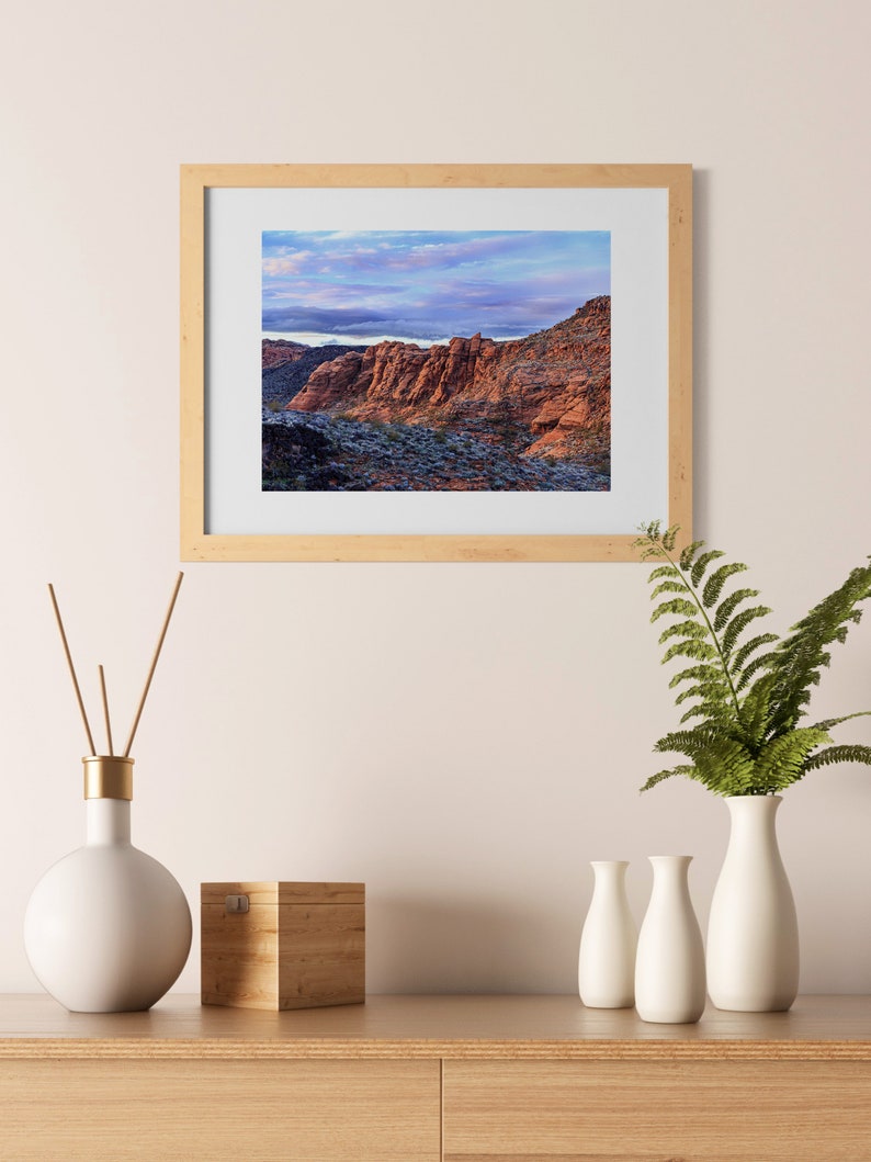 Desert Sunset image at Red Cliffs Recreation Area Utah Print Wall Art Cabin Decor Desert Landscape Southwest Photography Wall Art Print