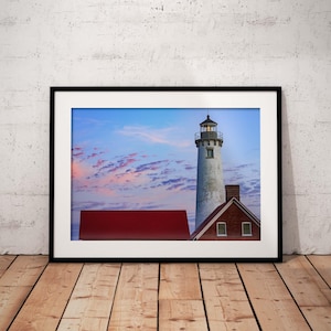 Tawas Point Lighthouse Print Lake Huron Sunset Michigan Art Lake House Decor