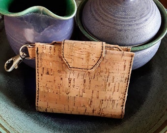 Wave wallet wallet cork and recycled cotton Christmas gift handmade Wallet handbag