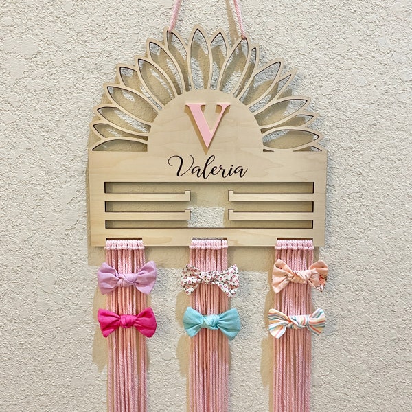 Custom Hair Bow Holder | Macramé Wall Hanging