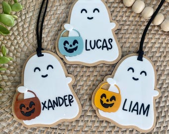 Personalized Ghost Basket Name Tag | Custom Halloween Name Tags | Boo Basket Tag | Trick or Treat Tag | Halloween Decor