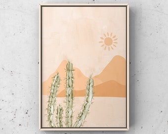 Watercolor Cacti  - Cactus, Mountain, Sun - Plants - Desert - Nature - Digital Download - Wall Art - Drawing - Abstract - Handmade