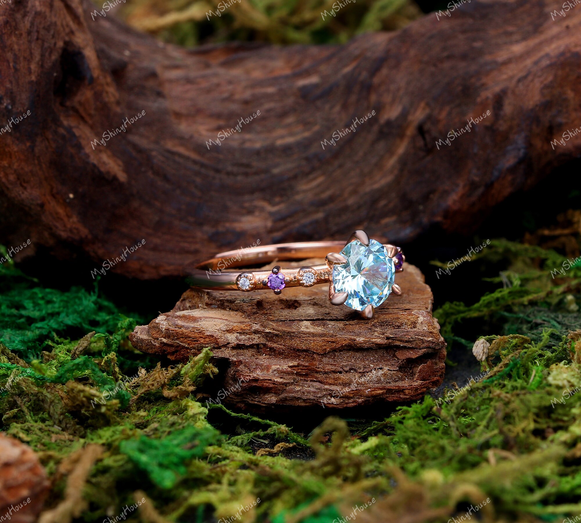 Simulated blue deals diamond ring