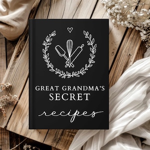 Great Grandma&#39;s Secret Recipes, Great Grandma recipe journal, Great Grandma&#39;s cookbook, Great Grandma Mother&#39;s day , Grandma birthday gift