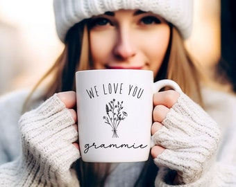 We love you Grammie mug, Grammie mug, Grammie gift, Grammie Christmas gift, Grammie Birthday gift, Grammie floral mug, grammie mother's day