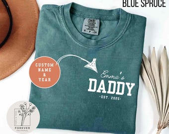 Comfort Colors® Personalized Dad Shirt With Kid Name, Dad Tshirt, Gift for Daddy, Daddy Tee, Daddy with Kid Name, Father's Day Daddy Shirt