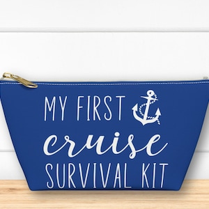 First Cruise Survival Kit Bag, travel pouch, cruise gift, cruise pouch, cruise bag, travel bag, boat bag, way to present cruise as a gift