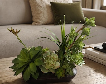 Elegant Artificial Succulent Arrangement for Living Room and Office