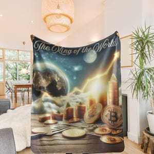 Bitcoin Blanket, Cryptocurrency Lovers Gift, Bitcoin Moment, Soft Plush Throw, Gift for Friends and Family, Crypto Decor