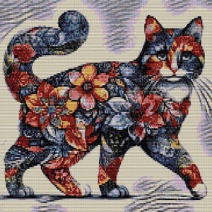 2 Loom and Peyote Patterns with Delibeads Miyuki 11/0 - Cat Art - Pattern 2958 pdf - 22 colors - Bead weaving tapestry