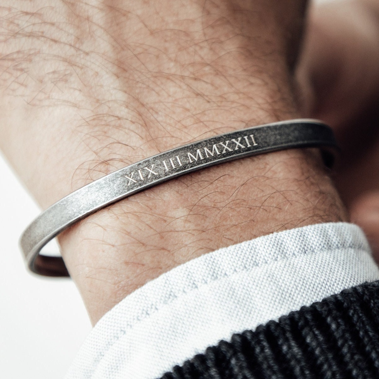 小物 Satisfy SilverShellLobster Mitt Silver Mens Silver Engraved Bracelet, Matte or Shiny, Gold or Grey