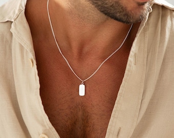 Sterling Silver Pendant Necklace: Custom Engraved Men's Jewelry