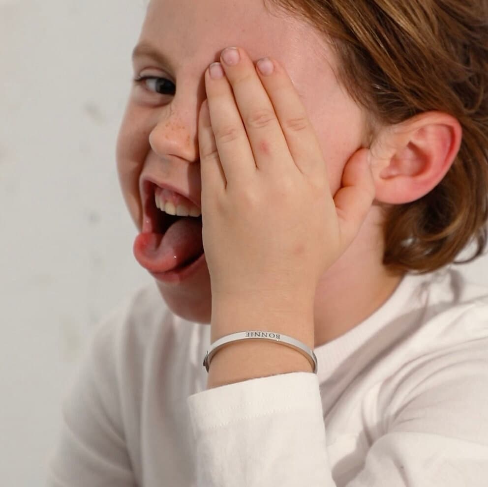 Bracciale Per Bambini In Vero Oro 14K, Braccialetto Regolabile Per Bambini Piccoli, Braccialetto In Oro Con Incisione Del Nome Del Bambino Personalizzato Con Catena A Maglie Cave Figaro - Italia - Foto 5