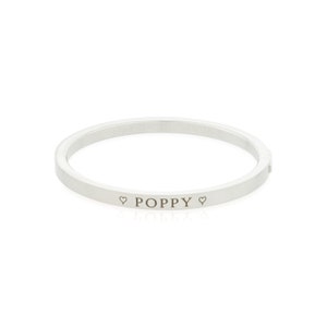 Child's Engraved Bangle with Clasp, Personalised Gift, Roman Numeral or Name or Message Bangle, 3 13 yrs old, Birthday Gift, Christening image 8