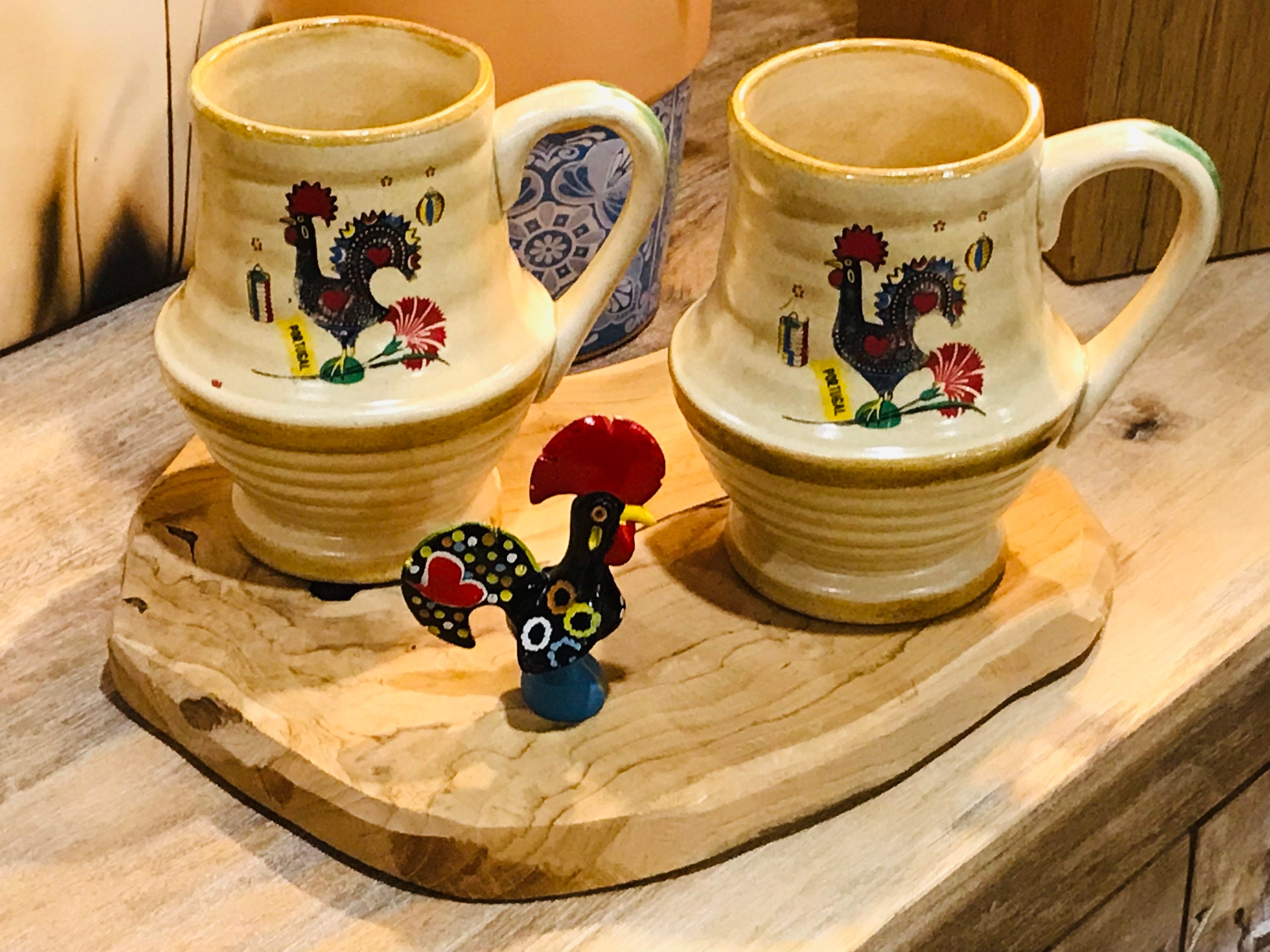 Lot de 2 Mugs en Céramique Coq Barcelos