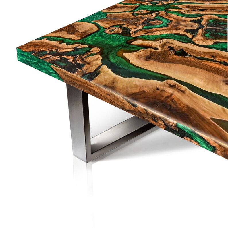 Beautiful Green River Coffee Table olive wood table Etsy