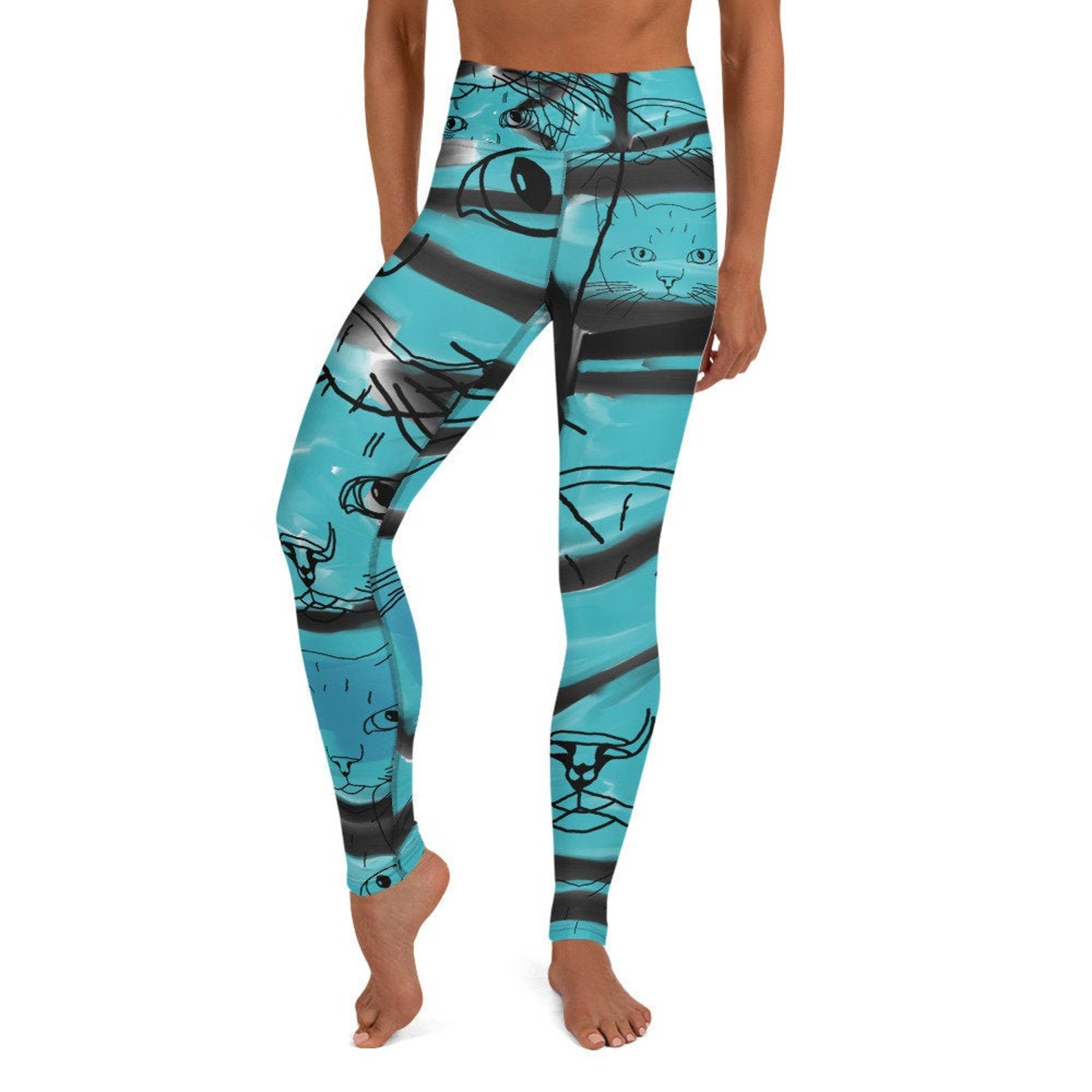 Woman Yoga Workout Unique Leggings Bohemian Spiritual Etsy UK