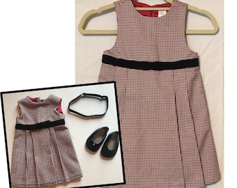 Matching Girl (size 5) and Doll Dress/Outfit for 18" doll Doll and Me Set Fits American Girl Doll Christmas Dress Gymboree