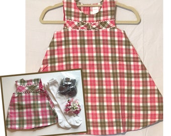 Matching Girl (size 5T) and Doll Dress/Outfit for 18" doll Doll and Me Set Fits American Girl Doll Christmas Dress Gymboree