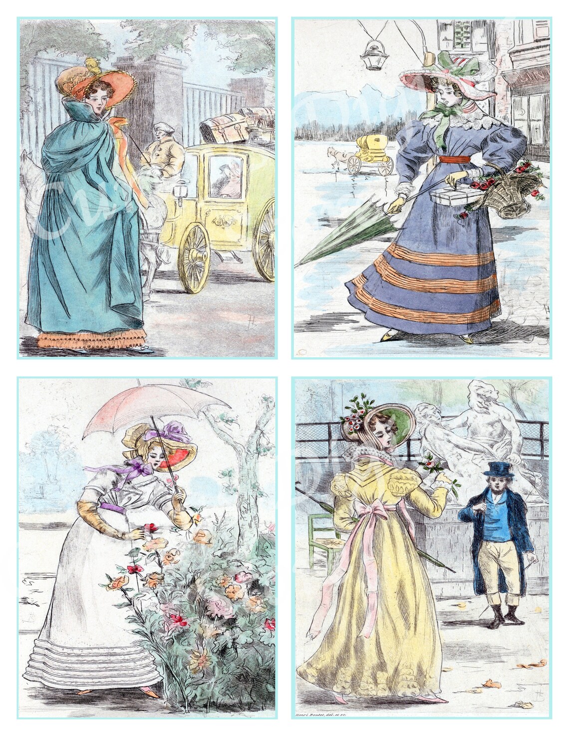Jane Austen Era Ladies Printable Ephemera Digital - Etsy