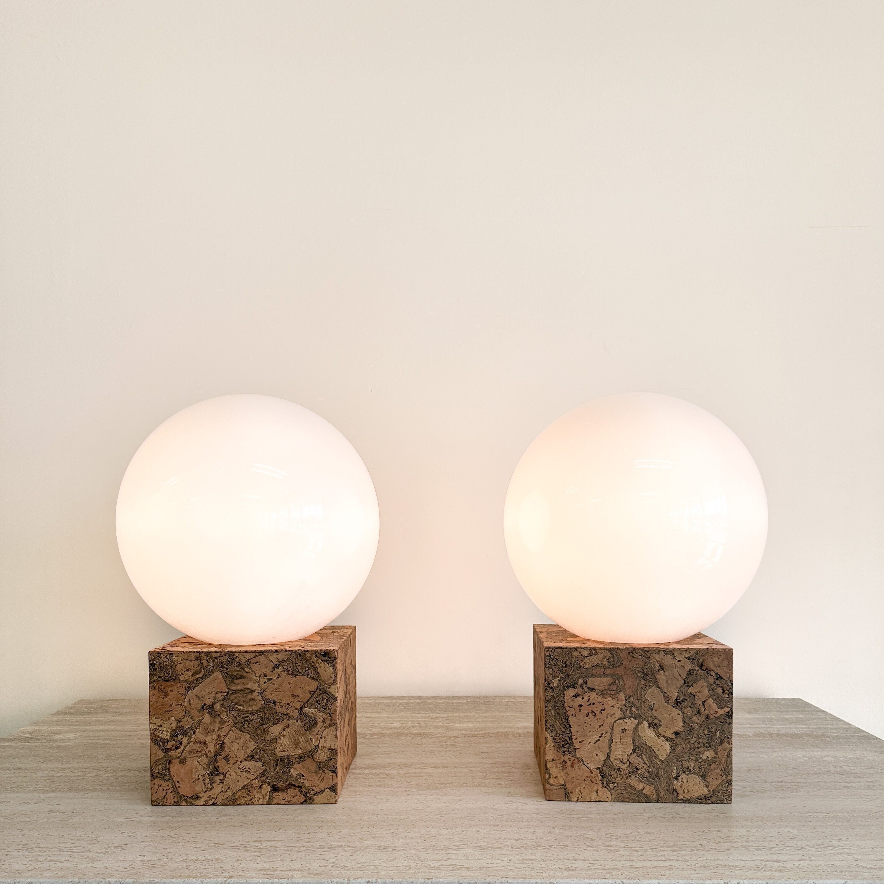 ❃US✵Vintage Cork Lamp Mid Century Modern Cork Table Lamp - Etsy