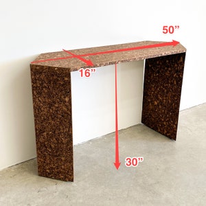 Vintage Cork Console Table Entryway Table Sofa Table Desk Postmodern MCM Laminate Retro Burl Wood 70s 80s Bild 10