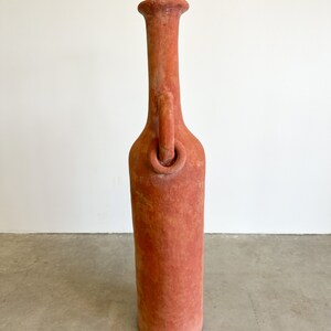 Vintage Terracotta Extra Large Vessel Floor Vase With Rings Postmodern MCM Retro 70s 80s image 4