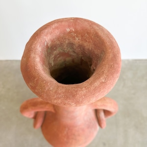 Vintage Terracotta Extra Large Vessel Floor Vase With Rings Postmodern MCM Retro 70s 80s image 9