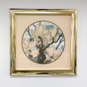 Vintage Brass Flower Art Mirror Postmodern MCM Retro Art Deco 60s 70s 80s image 4