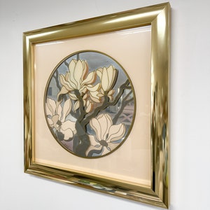 Vintage Brass Flower Art Mirror Postmodern MCM Retro Art Deco 60s 70s 80s image 5