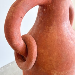 Vintage Terracotta Extra Large Vessel Floor Vase With Rings Postmodern MCM Retro 70s 80s image 8