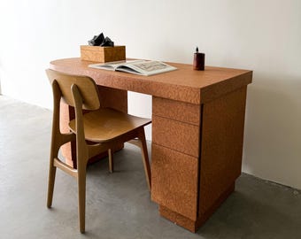 Vintage 1980s Postmodern Burlwood Desk