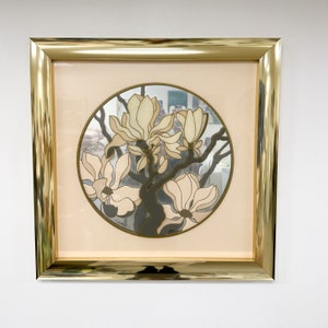 Vintage Brass Flower Art Mirror Postmodern MCM Retro Art Deco 60s 70s 80s image 6