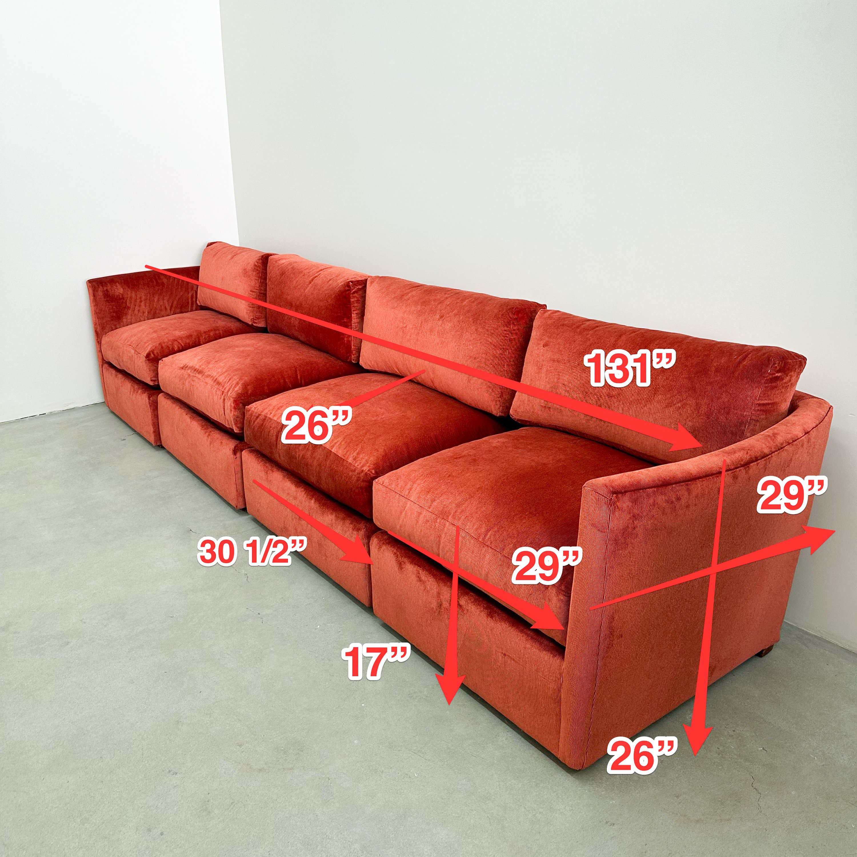 Vintage 70s Modular Sofa Sectional Sofa Burnt Orange MCM Retro Postmodern 80s Etsy