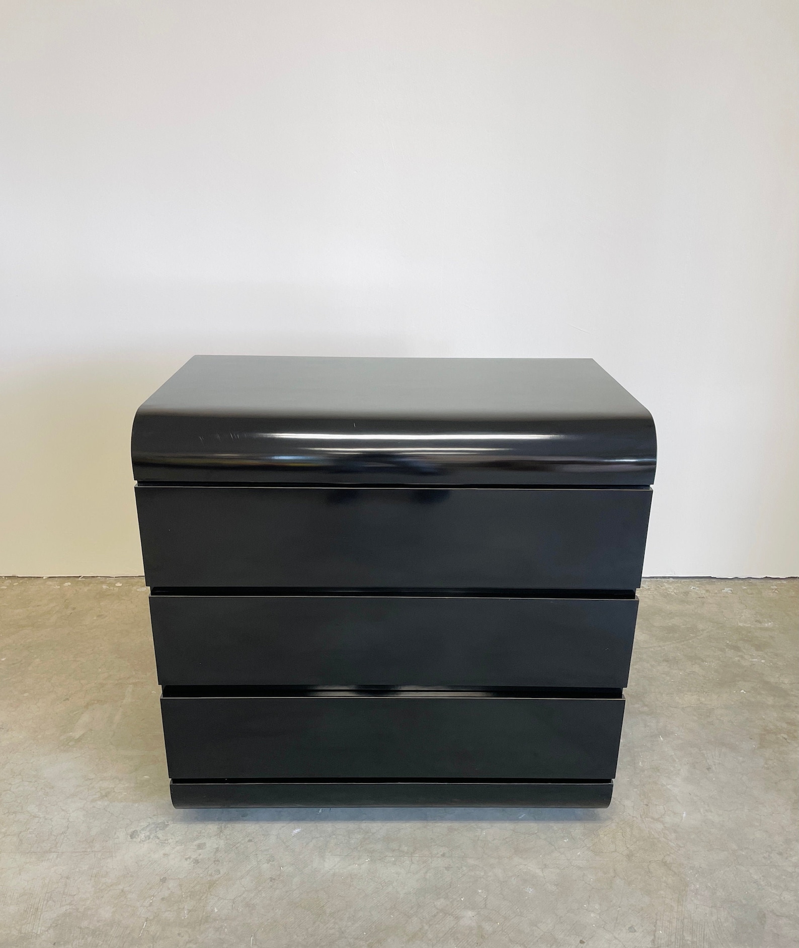 Vintage 80s Black Laminate Lacquer Small Dresser Postmodern Etsy