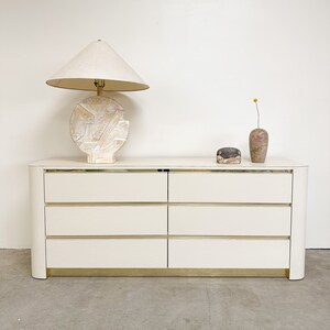 Vintage Laminate Textured Cream With Brass Trim Dresser Lacquer 80s  Postmodern MCM Retro - Etsy