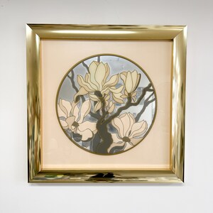 Vintage Brass Flower Art Mirror Postmodern MCM Retro Art Deco 60s 70s 80s image 2