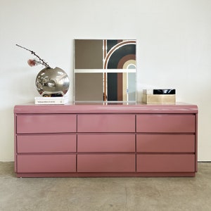 Vintage Laminate Raspberry Dresser Postmodern MCM Retro Lacquer 70s 80s -  Etsy
