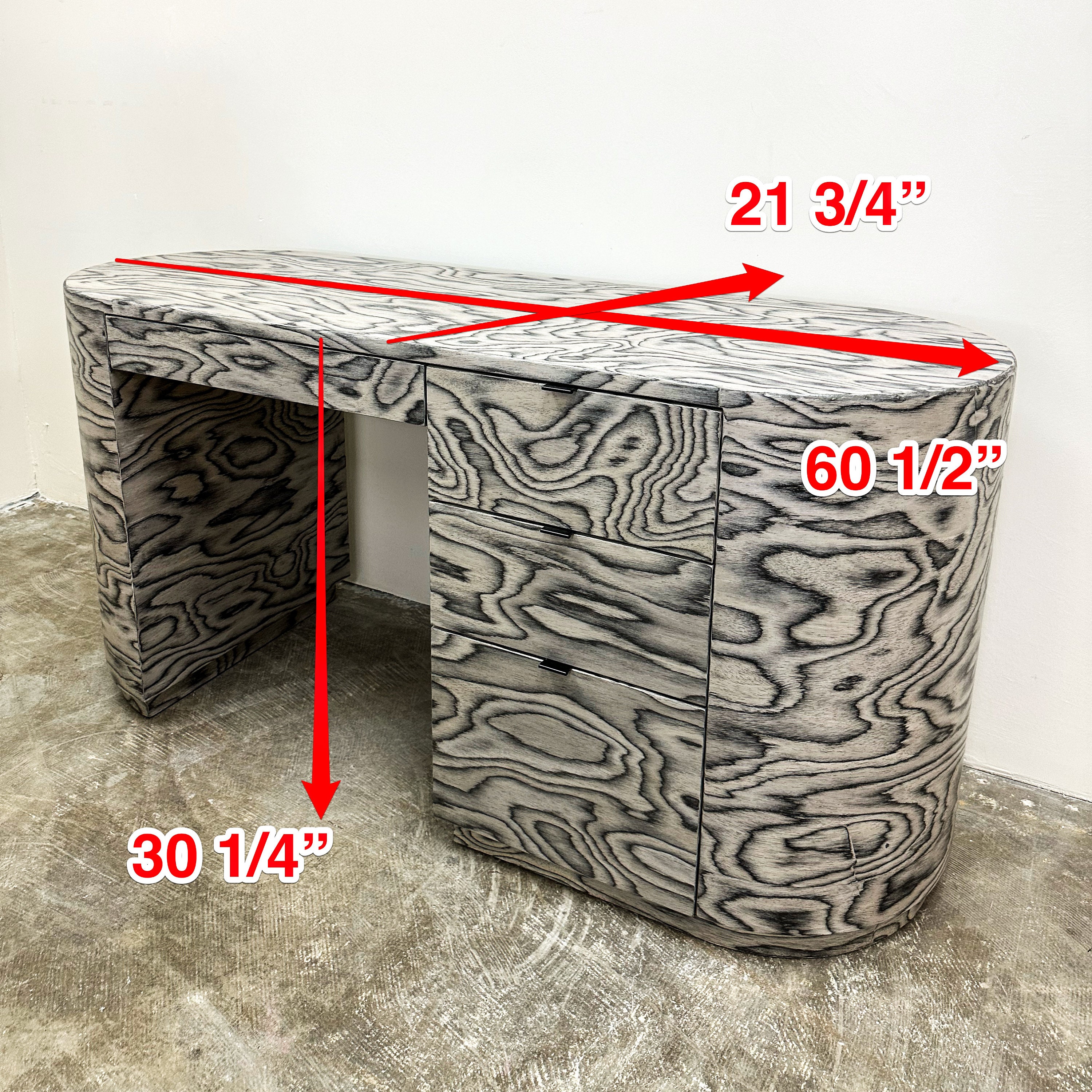 80-90's イタリア ヴィンテージテーブル アールデコ ポストモダン Vintage 1980s Postmodern Desk in Ettore Sottsass ALPI Veneer - Etsy