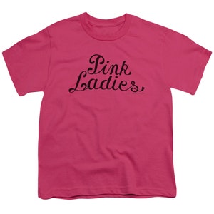 Grease Pink Ladies Logo Youth Hot Pink Shirt