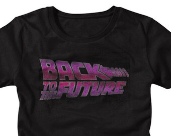 Back to the Future Purple Logo Junior Black Shirt - Etsy