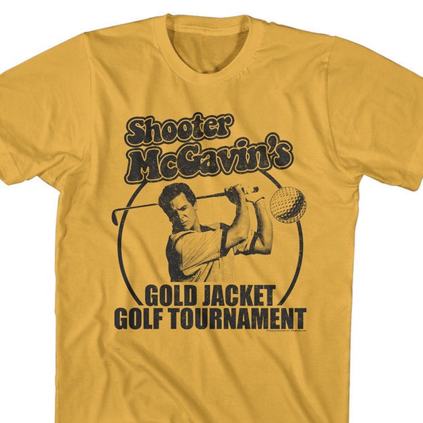 Happy Gilmore Shooter McGavin's Gold Jacket Tournament Gold Shirts