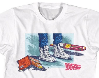 Back To The Future Shoes Comic Hoverboard White Shirt
