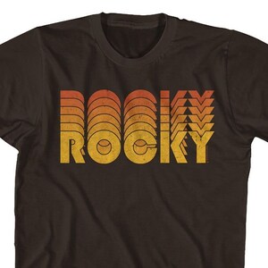 Rocky Retro Rocky Text Brown Shirts