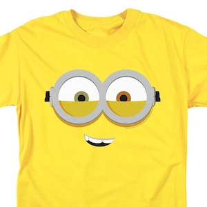 Minions Face and Glasses Logo Yellow Shirts